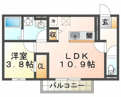 クローバー富士1号館【2階】の間取り