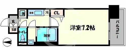スワンズシティ谷町モデルノ【9階】の間取り