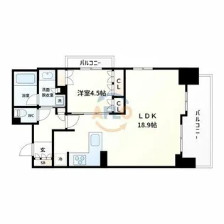 ザ・大阪レジデンス備後町【10階】の間取り