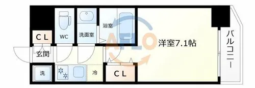 S-RESIDENCE福島玉川Deux【7階】の間取り