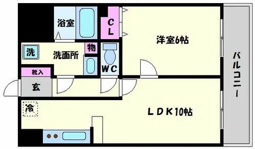 ユニーブル靭公園【6階】の間取り