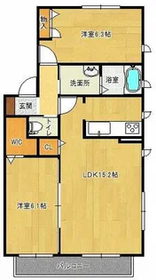 シャトー・コエモンJ棟【102号室】の間取り