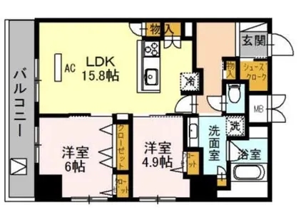 グランセジュール江坂【12階】の間取り