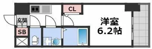S-RESIDENCE南堀江【8階】の間取り