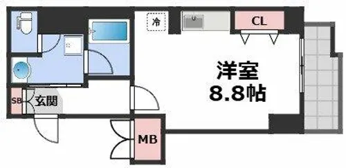 エスリード西本町【9階】の間取り