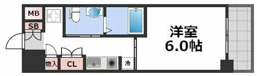 エスリード心斎橋西【5階】の間取り