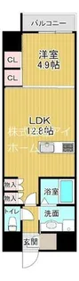 S-RESIDENCE大阪上本町【13階】の間取り