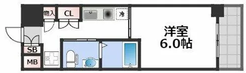 エスリード心斎橋西【10階】の間取り