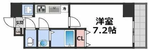 サムティ阿波座Lusso【8階】の間取り