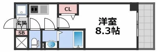 エスリード大阪グランフォート【6階】の間取り