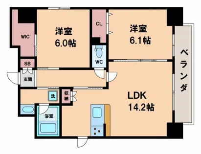 レジデンス・スエヒロ 上本町【7階】の間取り