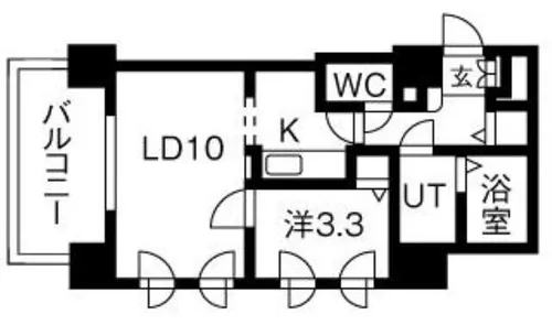 UURコート札幌北三条【9階】の間取り