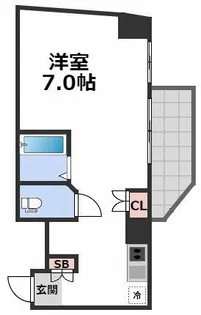 ドミール堺筋本町【1207号室】の間取り