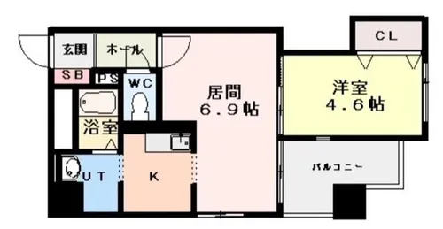 クレエル大通【3階】の間取り