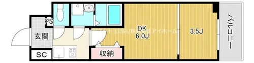 エスリードレジデンス大阪谷町ザ・マークス【11階】の間取り