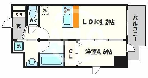 ハーヴェスト京町堀【2階】の間取り