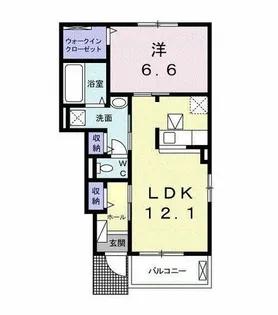 プランドール スギA【1階】の間取り