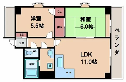 スマイルハイツ杭全【5階】の間取り