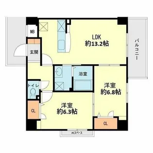 ブルージュ春日野【7階】の間取り