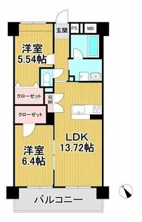 プリマヴェーラ一條【102号室】の間取り