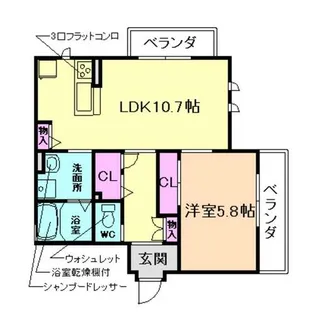 パークサイド白扇【3階】の間取り