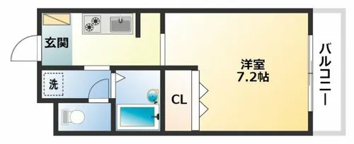 フローレス岡本【202号室】の間取り