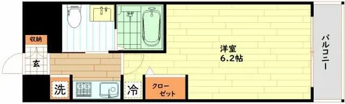 エステムコート難波Ⅳアトリ【4階】の間取り
