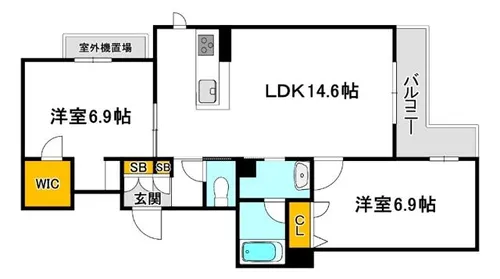 ブルーム江坂【3階】の間取り