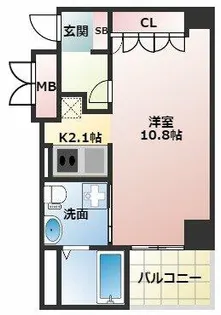 アステリオ北堀江 ザ・メトロタワー【14階】の間取り