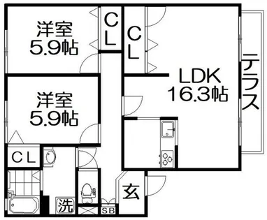 コートビレッジ【1階】の間取り