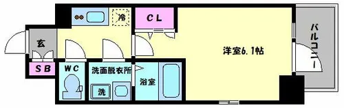 エスリードレジデンス大阪本町【4階】の間取り