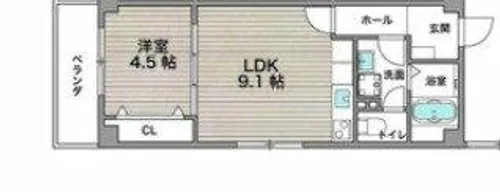アルカンシェルコート緑橋【208号室】の間取り