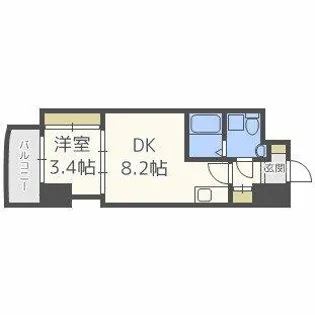 セレニテ本町グランデ【1303号室】の間取り