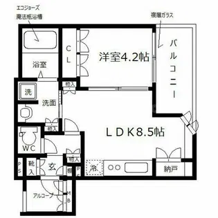 ウェリス大手前【8階】の間取り