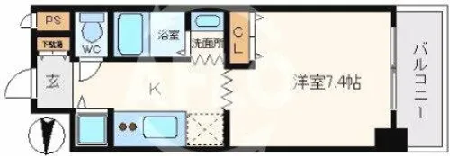 KDXレジデンス難波【7階】の間取り