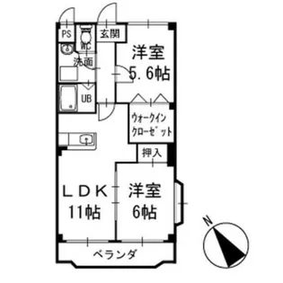 リュミエール中園【201号室】の間取り