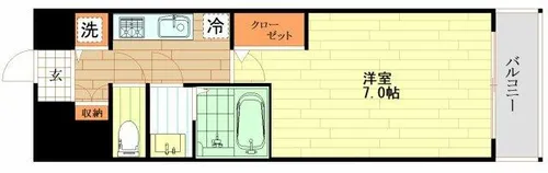 大阪府大阪市中央区瓦屋町1丁目【マンション】の間取り