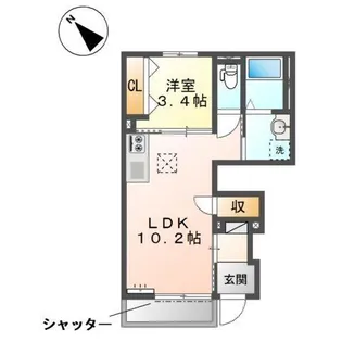 カーサプレーマイースト【1階】の間取り