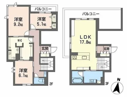 Rio Brezza 芦屋【202号室】の間取り