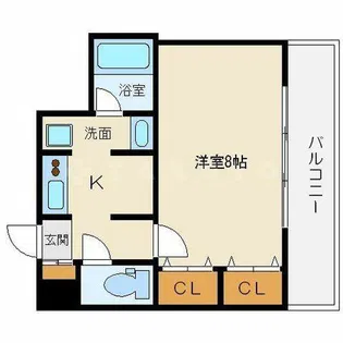 コスモリード谷町六丁目【4階】の間取り