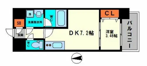 SK RESIDENCES 放出【7階】の間取り