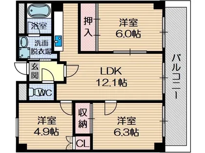 マンション・フォルツーナ【6階】の間取り
