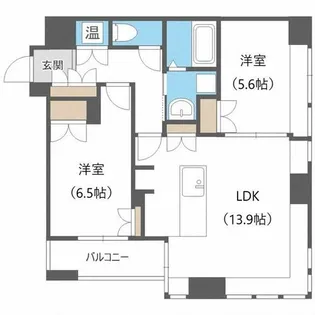ラフィネタワー札幌南3条【25階】の間取り