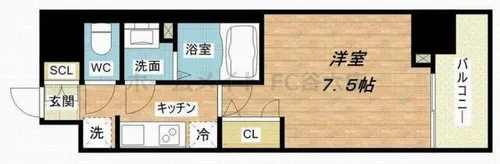 ファステート難波WESTディオン【13階】の間取り