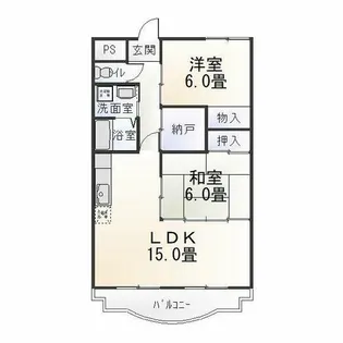リヴァージュ北島【202号室】の間取り