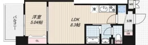 大阪府大阪市東成区東今里3丁目【マンション】の間取り
