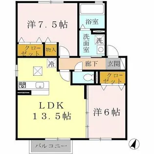 ウィルモア垂水【1階】の間取り