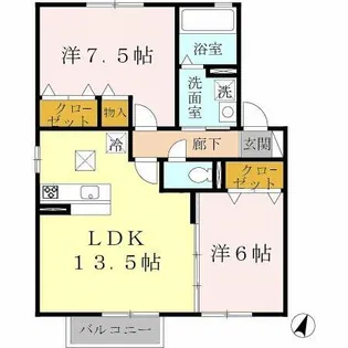 ウィルモア垂水【D102号室】の間取り