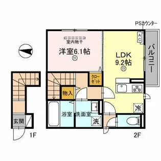 コリーナ ヴィルトゥ【2階】の間取り