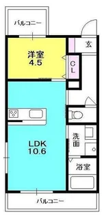 へーベルメゾン夙川【201号室】の間取り
